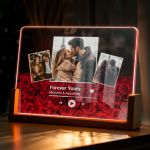 Οριζόντιο Φωτιστικό LED, Επιτραπέζιο με Φωτογραφίες για Ζευγάρι