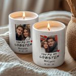 Σετ 2 Κεριά Matching με Φωτογραφίες, Δώρο Επετείου για Ζευγάρι