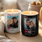 Σετ 2 Κεριά Matching Προσωποποιημένα με Φωτογραφίες