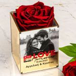 Παντοτινό Τριαντάφυλλο σε Θήκη με Ονόματα, Δώρο για Ζευγάρια