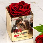 Τριαντάφυλλο σε Θήκη με Φωτογραφία, Δώρο για Ζευγάρια