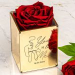 Παντοτινό Τριαντάφυλλο σε Θήκη με Μονογράμματα για Ζευγάρια