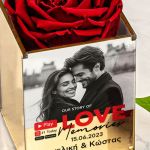 Παντοτινό Τριαντάφυλλο σε Θήκη με Ονόματα, Δώρο για Ζευγάρια