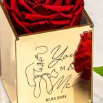 Παντοτινό Τριαντάφυλλο σε Θήκη με Μονογράμματα για Ζευγάρια