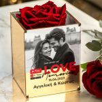 Παντοτινό Τριαντάφυλλο σε Θήκη με Ονόματα, Δώρο για Ζευγάρια