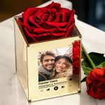 Παντοτινό Τριαντάφυλλο σε Θήκη με Ονόματα, Δώρο για Ζευγάρια
