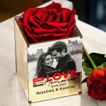 Παντοτινό Τριαντάφυλλο σε Θήκη με Ονόματα, Δώρο για Ζευγάρια