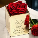 Παντοτινό Τριαντάφυλλο σε Θήκη με Ονόματα, Δώρο για Ζευγάρι