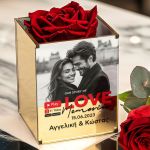 Παντοτινό Τριαντάφυλλο σε Θήκη με Ονόματα, Δώρο για Ζευγάρια