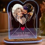 Φωτιστικο Led σε Σχήμα Καρδιά με Ονόματα για Ζευγάρια