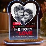 Φωτιστικο Led με Φωτογραφία σε Σχήμα Καρδιά για Ζευγάρια