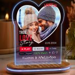 Φωτιστικο Led με Φωτογραφία σε Σχήμα Καρδιά για Ζευγάρι