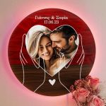 Φωτιστικό Τοίχου Led με Ονόματα & Φωτογραφία σε Σχήμα Καρδιά