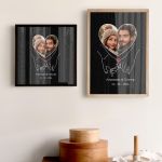 Κορνίζα με Φωτογραφία Ζευγαριού σε Σχήμα Καρδία