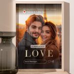 Κορνίζα με Φωτογραφία με Σχέδιο Insta Story, Δώρο για Ζευγάρι