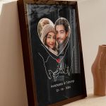 Κορνίζα με Φωτογραφία Ζευγαριού σε Σχήμα Καρδία