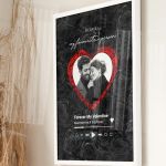 Κορνίζα με Φωτογραφία σε Σχήμα Καρδιά, Δώρο για Ζευγάρι