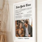 Κορνίζα με Φωτογραφίες σε Στυλ Εφημερίδας, Δώρο για Επέτειο