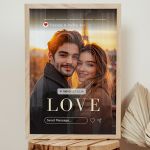 Κορνίζα με Φωτογραφία με Σχέδιο Insta Story, Δώρο για Ζευγάρι