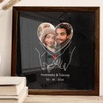 Κορνίζα με Φωτογραφία Ζευγαριού σε Σχήμα Καρδία