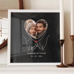 Κορνίζα με Φωτογραφία Ζευγαριού σε Σχήμα Καρδία