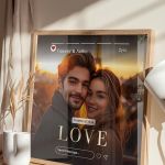 Κορνίζα με Φωτογραφία με Σχέδιο Insta Story, Δώρο για Ζευγάρι