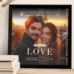 Κορνίζα με Φωτογραφία με Σχέδιο Insta Story, Δώρο για Ζευγάρι