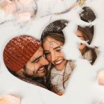 Ξύλινο Παζλ με Σχήμα Καρδιά με Φωτογραφία, Δώρο για Ζευγάρι