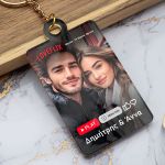 Μπρελόκ Κλειδιών Golden Mirror με Ονόματα & Φωτογραφία