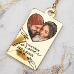 Μπρελόκ Golden Mirror με Φωτογραφία, Δώρο για Ζευγάρι