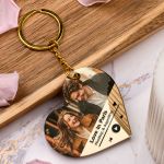 Μπρελόκ Κλειδιών Golden Mirror σε Σχήμα Καρδια με Φωτογραφία