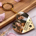 Μπρελόκ Κλειδιών Golden Mirror σε Σχήμα Καρδια με Φωτογραφία