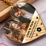 Μπρελόκ Κλειδιών Golden Mirror σε Σχήμα Καρδια με Φωτογραφία