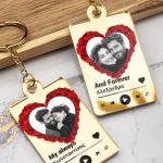 Σετ 2 Μπρελόκ Κλειδιών Golden Mirror για Ερωτευμένα Ζευγάρια