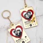 Σετ 2 Μπρελόκ Κλειδιών Golden Mirror για Ερωτευμένα Ζευγάρια