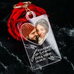 Μπρελόκ Plexi με Ονόματα και Φωτογραφία σε Σχήμα Καρδιά