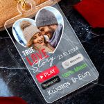 Μπρελόκ Κλειδιών Plexi με Φωτογραφία σε Σχήμα Καρδιά