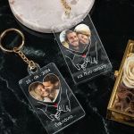 Σετ 2 Μπρελόκ Κλειδιών Ζευγαριού με Αφιέρωση και Ημερομηνία