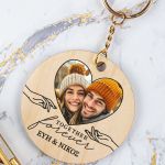 Ξύλινο Μπρελόκ Κλειδιών με Φωτογραφία, Δώρο για Ζευγάρια