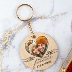 Ξύλινο Μπρελόκ Κλειδιών με Φωτογραφία, Δώρο για Ζευγάρια
