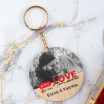 Μπρελόκ Κλειδιών Ξύλινο με Ονόματα, Δώρο για Ζευγάρι