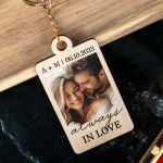 Μπρελόκ Κλειδιών Ξύλινο με Φωτογραφία, Δώρο για Ζευγάρια