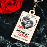 Ξύλινο Μπρελόκ Κλειδιών με Φωτογραφία, Δώρο για Ζευγάρια