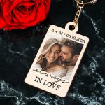 Μπρελόκ Κλειδιών Ξύλινο με Φωτογραφία, Δώρο για Ζευγάρια