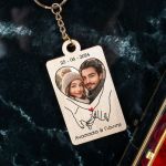 Μπρελόκ Κλειδιών Ξύλινο με Φωτογραφία σε Σχήμα Καρδια