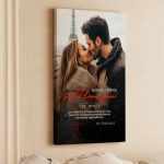 Πίνακας σε Καμβά με Ημερομηνία και Ονόματα , Δώρο για Ζευγάρι