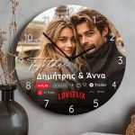 Μεγάλο Ρολόι Ξύλινο Τοίχου με Ονόματα και Φωτογραφία