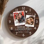 Ρολόι Τοίχου Ξύλινο με Φωτογραφίες Polaroid, Δώρο για Ζευγάρι