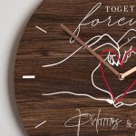 Μεγάλο Ξύλινο Ρολόι Τοίχου, Προσωποποιημένο Δώρο για Ζευγάρι