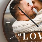 Ξύλινο Ρολόι Τοίχου με Ονόματα και Ημερομηνία, Δώρο για Ζευγάρι